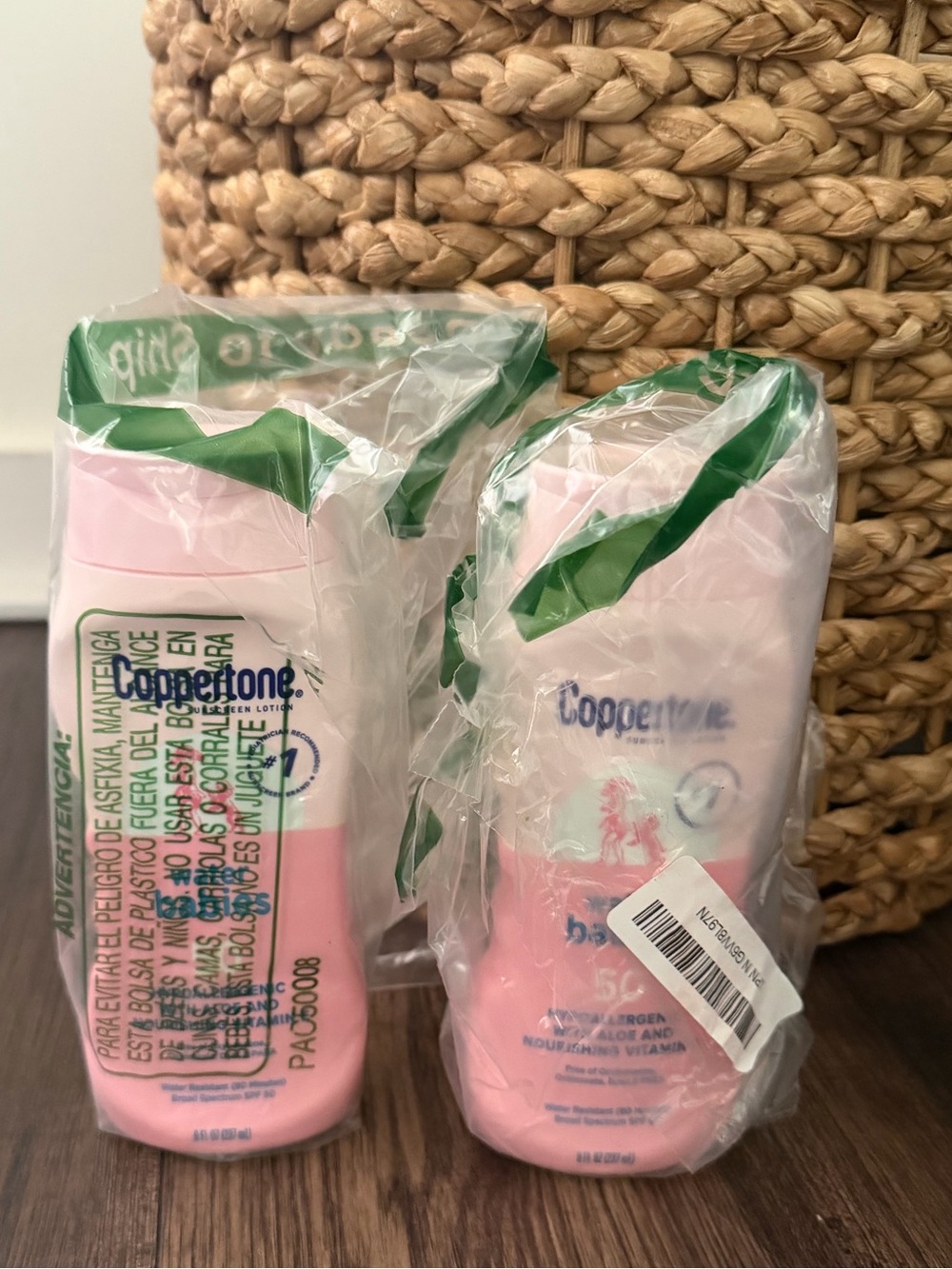 2 Coppertone Water Babies Sunscreen Lotion SPF 50 Set Water Resistant 8 oz New